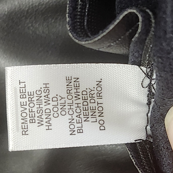 Charming Charlie Black Faux Leather Pencil Skirt Wrap Belt Stitch Details Medium - Picture 9 of 9